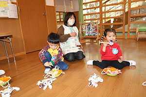 完成した作品で遊びました🎵　ぺんぎん