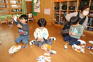 完成した作品で遊びました🎵　ぺんぎん