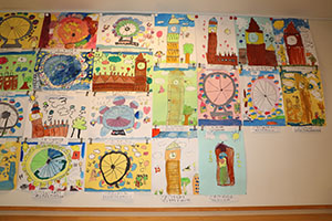 作品展の各クラスの個性あふれる作品　　　年長組