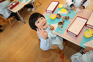 お団子の制作　きりん