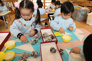 お団子の制作　きりん