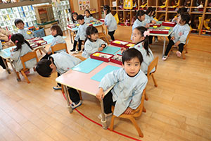 お団子の制作　きりん